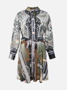 Mucho Gusto Jurk louvain equestrian met groene paisley print