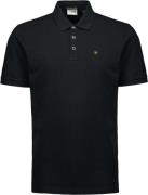 No Excess Polo korte mouw pique garment dyed black