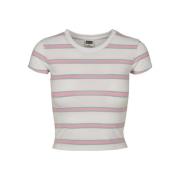 Urban Classics Dames streep crop t-shirt