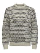 Only & Sons Onsmusa reg 3 struc crew knit ecru dessin