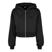 Urban Classics Dames korte oversized hoodie met volledige ritssluiting