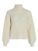 Vila Virandi ls roll neck knit ecru