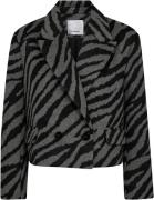 Co'Couture Zuricc zebra crop jacket dark grey