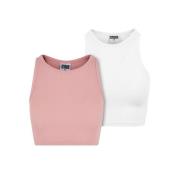 Urban Classics Dames ribbed crop top (set van 2)