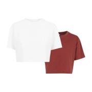 Urban Classics Dames kort oversized t-shirt (set van 2)