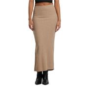 Urban Classics Dames geribbelde maxi rok met hoge split