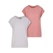 Urban Classics Dames verlengd schouder t-shirt (set van 2)