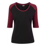 Urban Classics Dames contrast raglan 3/4 mouw top