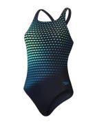 Speedo eco+ dig print medalist bla/grn badpak sport dames -