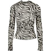 Urban Classics Dames mesh schildpadhals top met all-over print en lang...