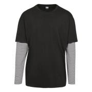 Urban Classics Heren gestreept dubbel gelaagd oversized t-shirt