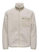 Only & Sons onsdallas life sherpa jacket otw vd 22025599 silver lining