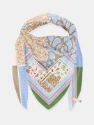 Mucho Gusto ® scarf st. tropez blauw bloem patchwork