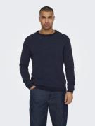 Only & Sons Onstapa reg 12 struc ls crew knit n