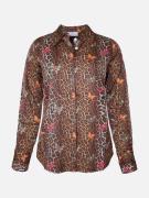 Mucho Gusto Blouse saint-denis luipaardprint met kleurrijke vlinders