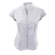 Kustom Kit Dames continentale blouse mandarin collar cap sleeve