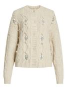 Vila Vicecilia sequin knit cardgian wi beige