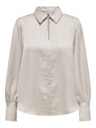 Only Onlsister ls pleat detail shirt wvn zand