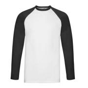 Fruit of the Loom Heren valueweight baseball t-shirt met lange mouwen