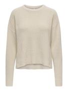 Only Onlluna ls o-neck pullover knt beige