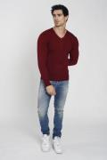 William de Faye Trui met v-neck bordeaux