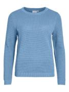 Vila vidalo o-neck l/s knit top- noos 14082767 blissful blue