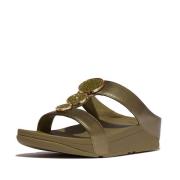 FitFlop Halo bead-circle metallic h-bar slides