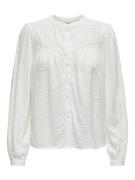 Jacqueline de Yong Jdyjade life ls dobby lace shirt w off-white