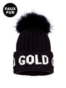 Goldbergh hodd beanie faux pom muts ws dames -