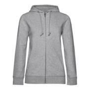 B and C Unisex inspire heather hooded jacket met rits voor volwassenen