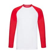 Fruit of the Loom Heren baseball t-shirt met lange mouwen