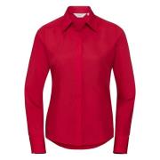 Russell Athletic Dames polycotton slim shirt met lange mouwen