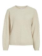 Vila Vierin ls o-neck cable knit top ecru