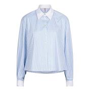 Esqualo Blouse sp25-10032 blue/white