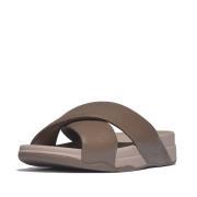 FitFlop Surfer mens tumbled-leather cross slides