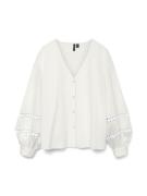 Vero Moda Vmjanni tape ls v-neck top wvn ga l off-white