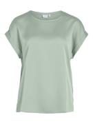 Vila viellette s/s satin top noos 14059563 silt green