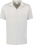 No Excess Polo revers solid vertical jacquard chalk