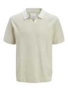 Jack & Jones Jprcceaston knit split neck ss sn beige