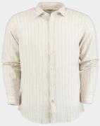 Bos Bright Blue Casual hemd lange mouw linnen shirt lm streep 42540016...