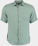 Bos Bright Blue Casual hemd korte mouw linnen shirt km 42570011j/318 o...