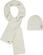 No Excess Beenie + scarf rib knit set grey melange