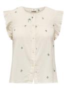Jacqueline de Yong Jdyalba sl frill shirt ecru