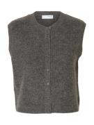Selected Femme slflulu sl button o-neck vest ex 16098808 medium grey m...