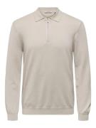 Only & Sons Onswyler life reg half zip polo beige