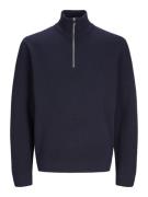 Jack & Jones Jprblamilano stitch knit half zip navy