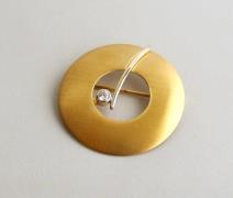 Christian Gouden broche met zirkonia