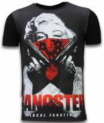 Local Fanatic Gangster marilyn digital rhinestone t-shirt