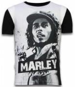 Local Fanatic Bob marley black and white digital rhinestone t-shirt