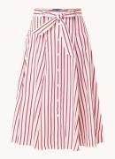 Ralph Lauren Midi rok met streepprint en steekzakken